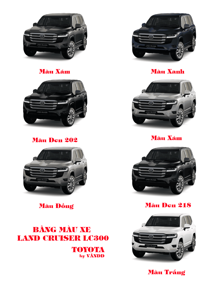 Land Cruiser Bảng Màu xe Land Cruiser LC300