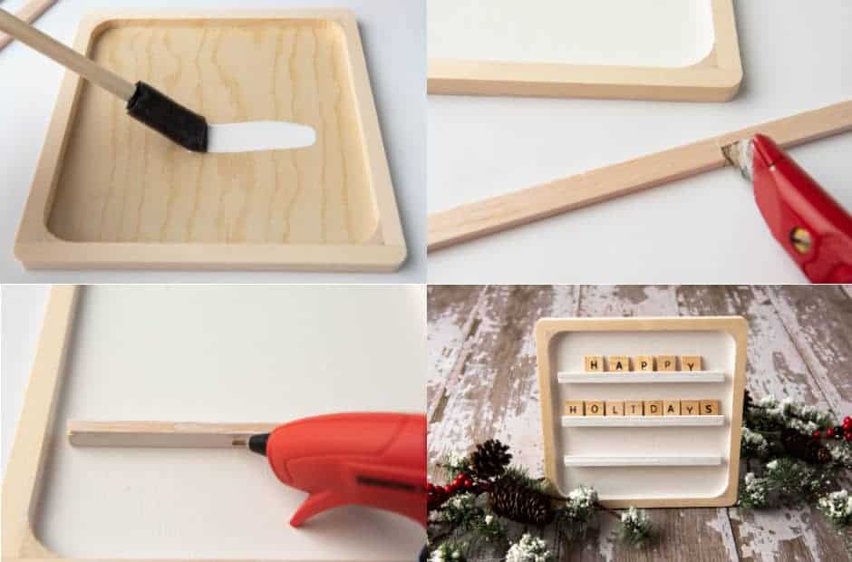 collage of steps to make letter board