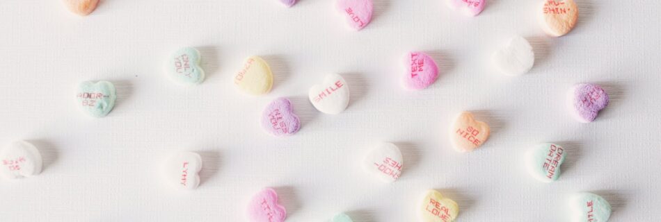 set of colorful sweet candies on white background