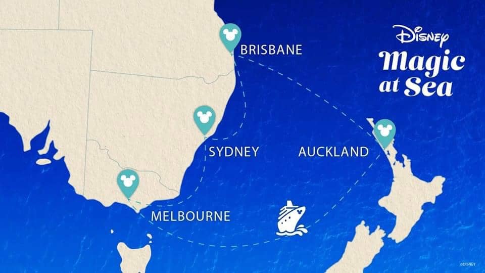 Disney Wonder Australian and New Zealand Itineraries