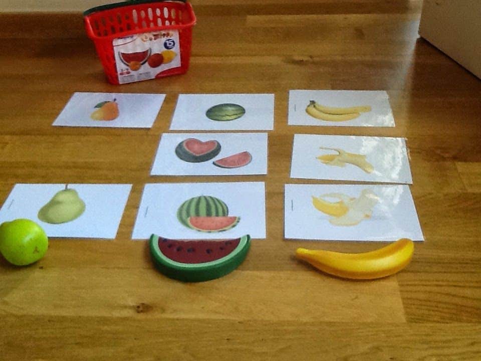 juego con frutas y verduras