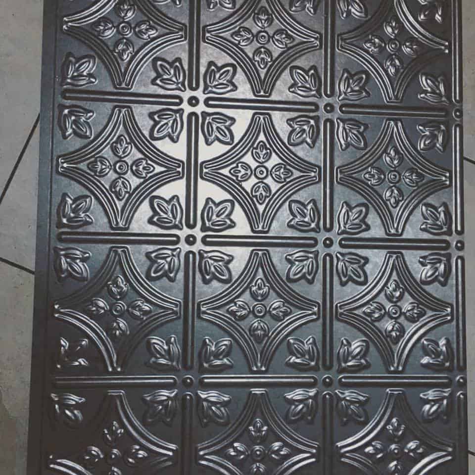faux tin kitchen backsplash