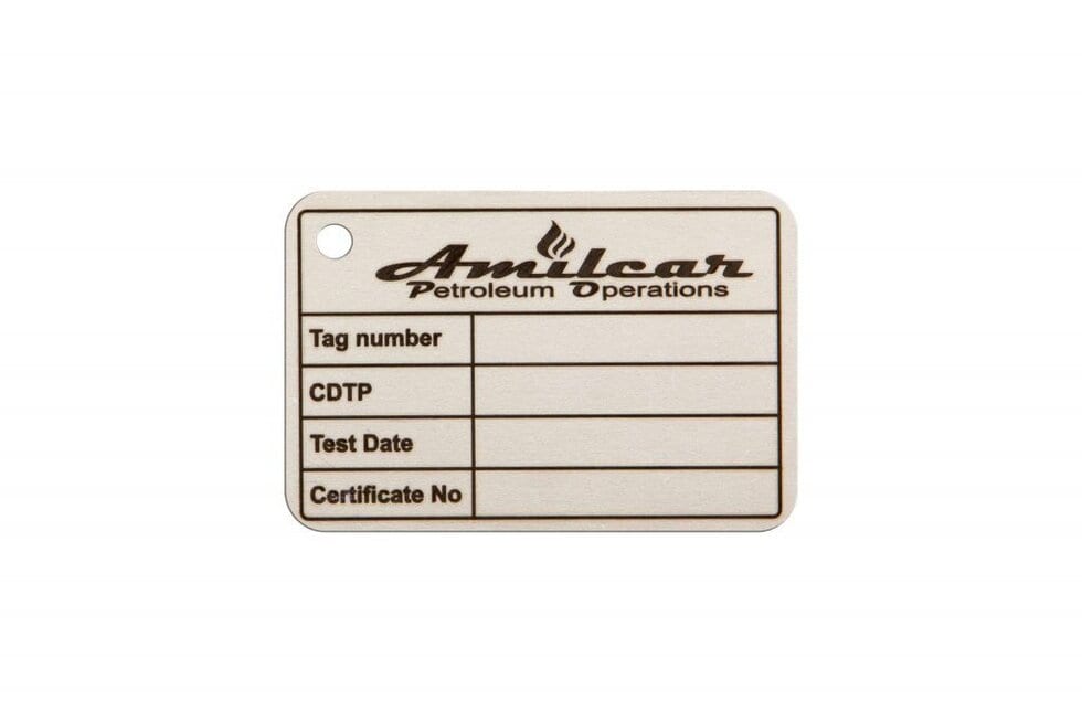 Stainless steel laser-marked tag