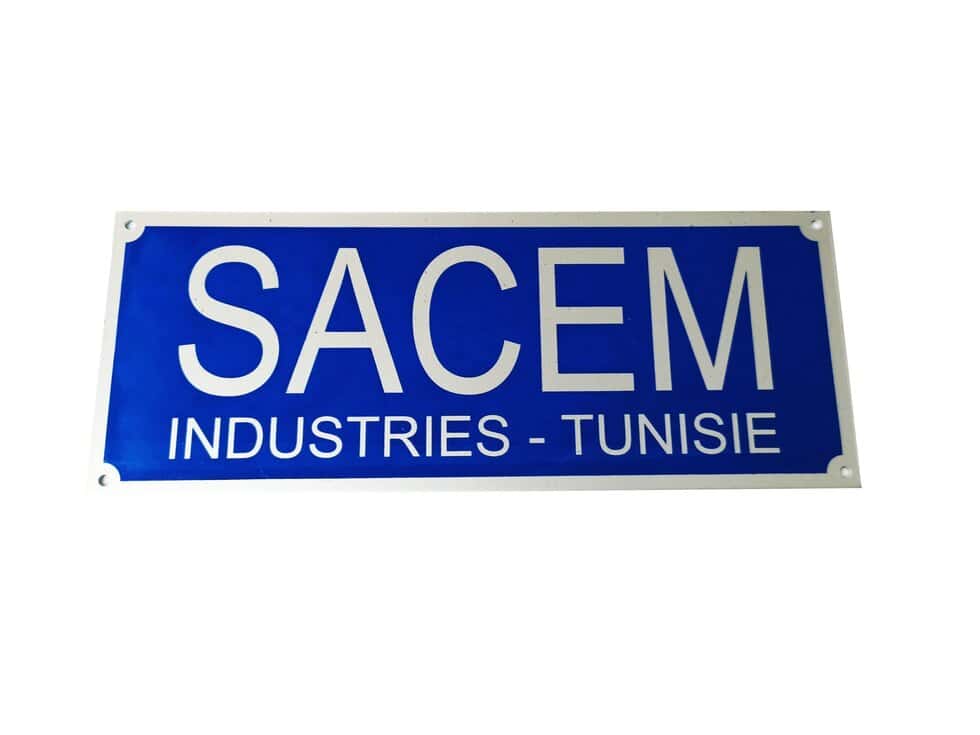 plaque signalétique Tunisie
