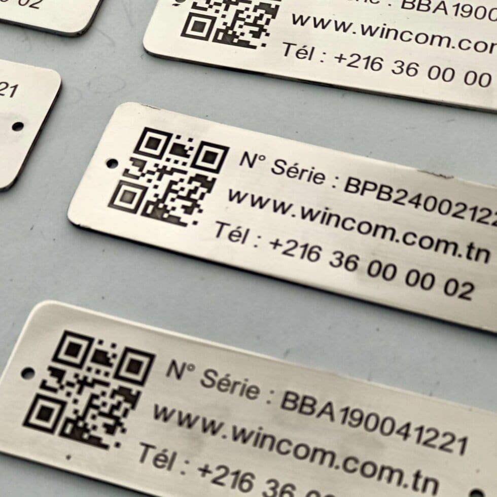 metal identification label with QR code