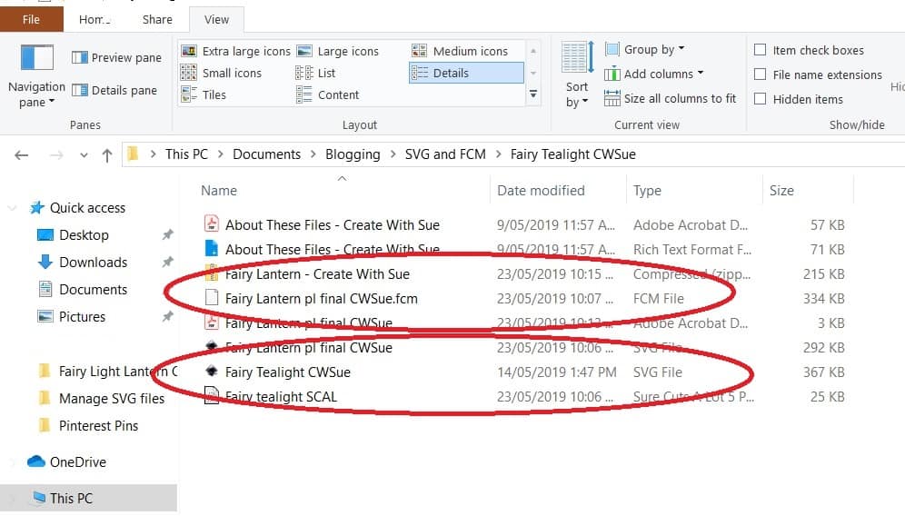 View of SVG and FCM files in Windows File Explorer in how to manage SVG files.