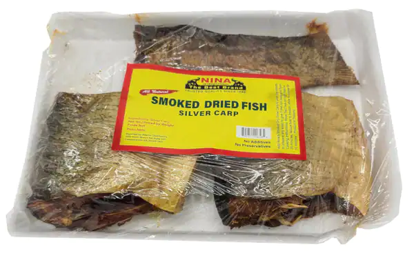 Nina smoked dried silver carp fish