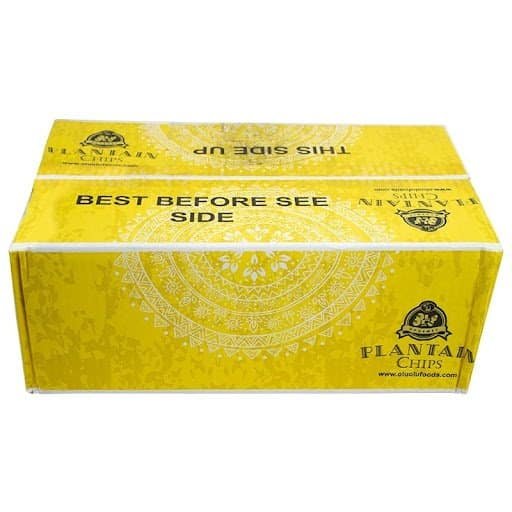 Box of olu olu plantain chips