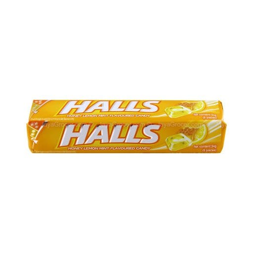 Halls honey lemon flavoured candy 34g