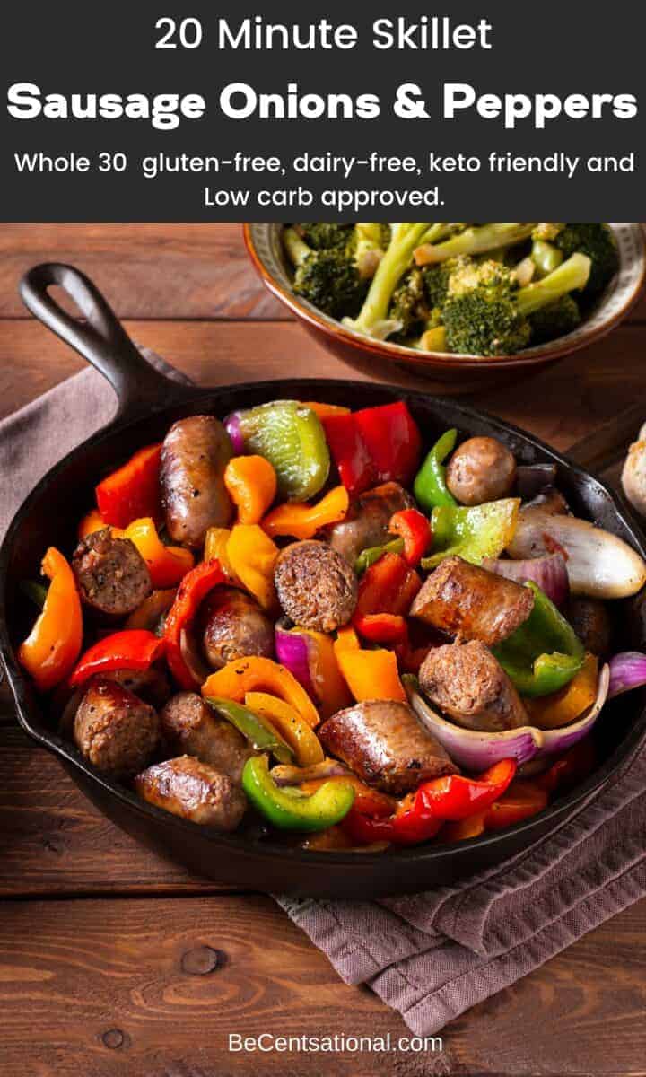 Skillet Sausage with Onions and Peppers - 20 Minute
