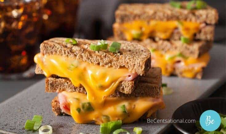 easy Grilled cheese with ham