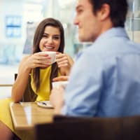 Couple getting coffee together