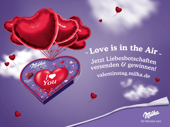 Mdlz_Milka_Valentinstag_Key Visual mit Claim