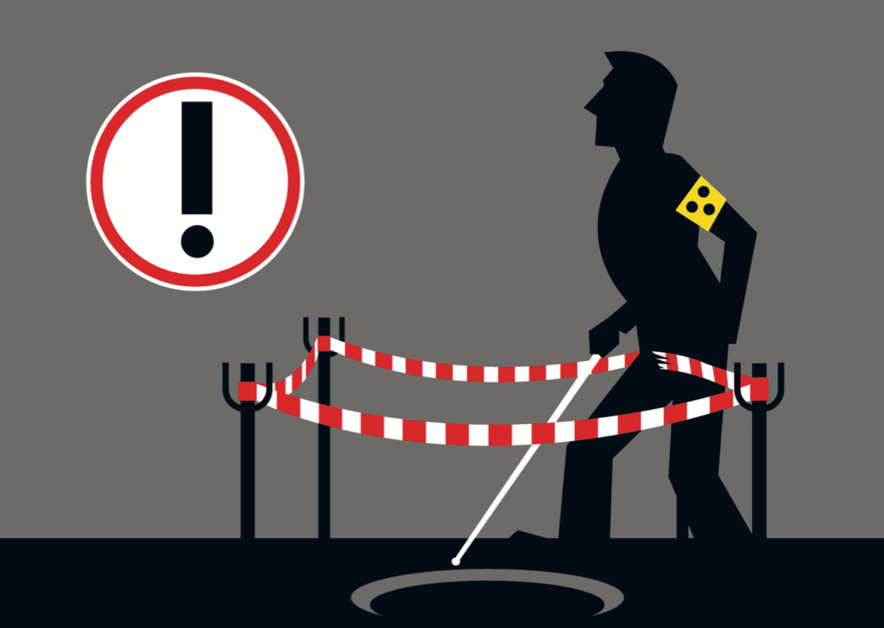 Kampagne des Berliner Blindenvereins (ABSV) Baustelle