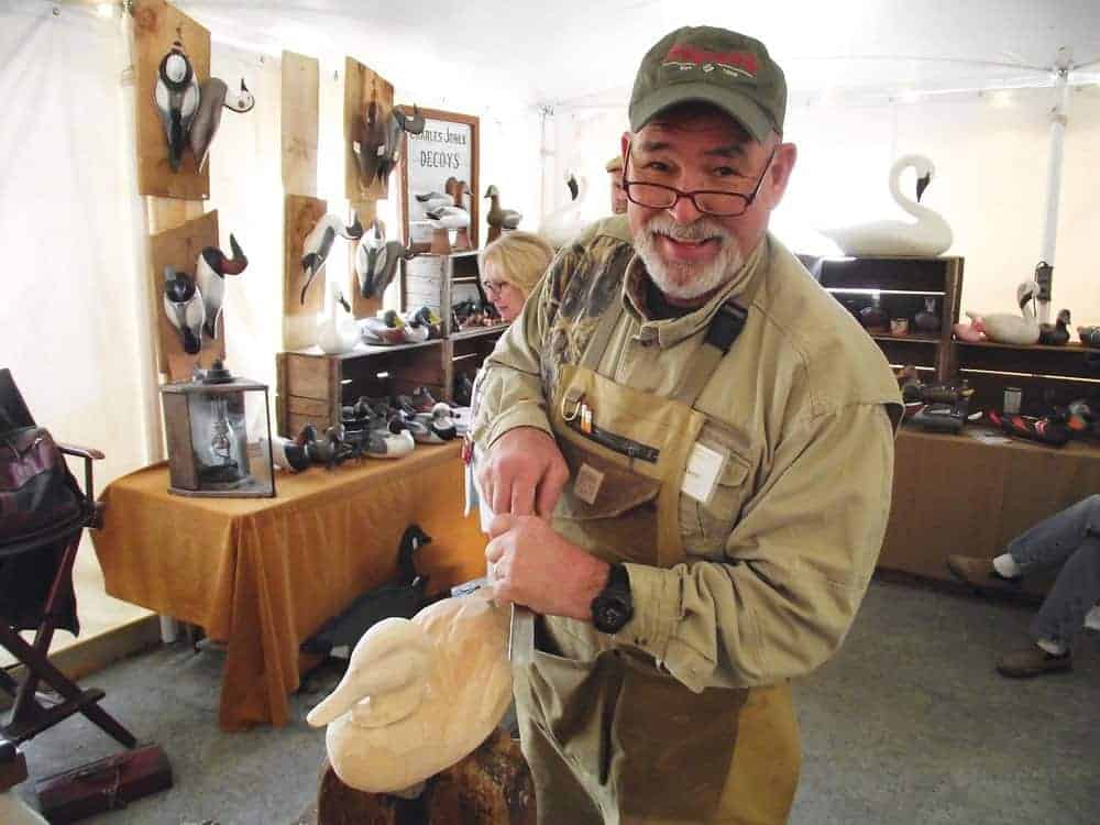 Carvers demonstrate their techniques. photos by Ann Eichenmuller