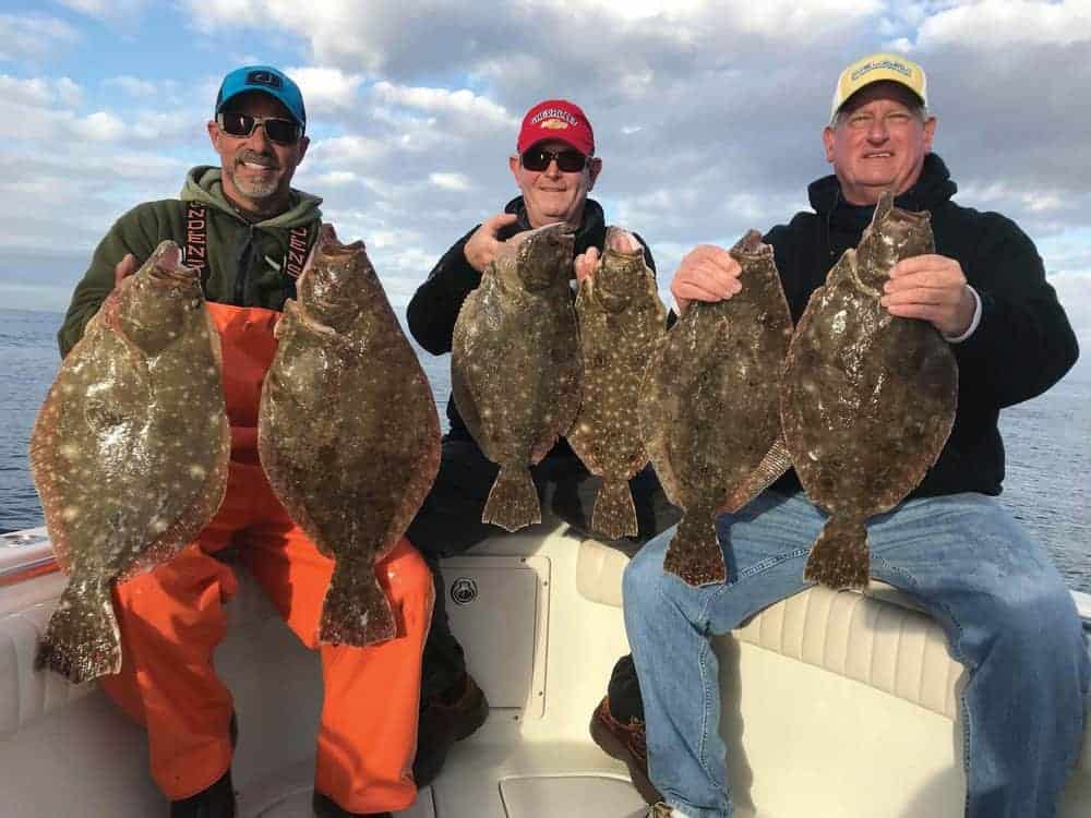 Virginia flounder pounders Lance Shores, Bill Fink & Jeff Fink Photo by Captain Craig Irwin