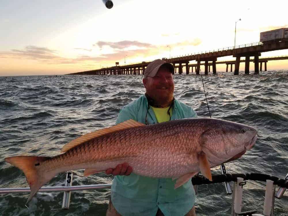 Danny Greer’s awesome Chesapeake Bay Bridge Tunnel redfish. Photo by Captain Kenny Louderback