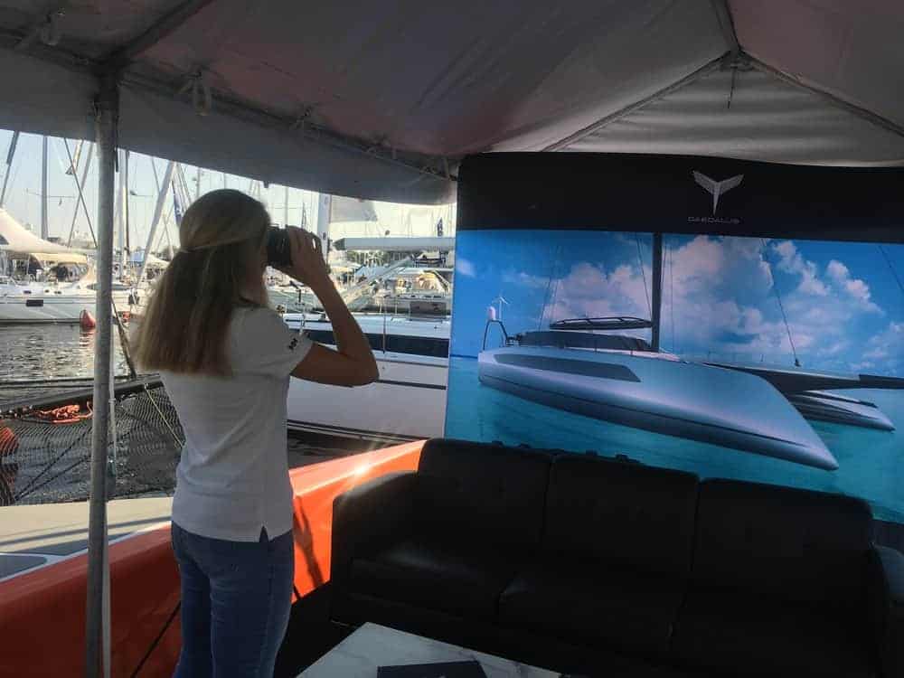 I virtually explore the D80 at the United States Sailboat Show.