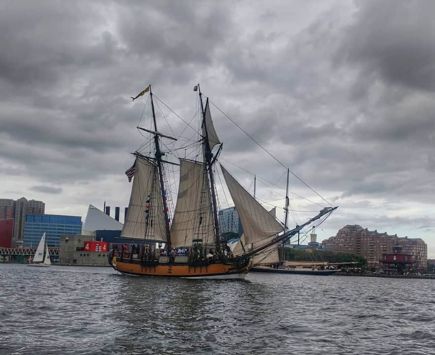 SULTANA joins the pre-race Parade of Sail in Baltimore. Photo by @all_seas on Instagram, taken from S/V Panthalassa
