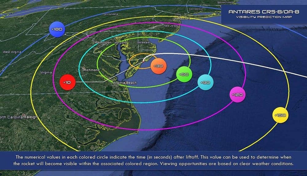 Predicted visibility chart