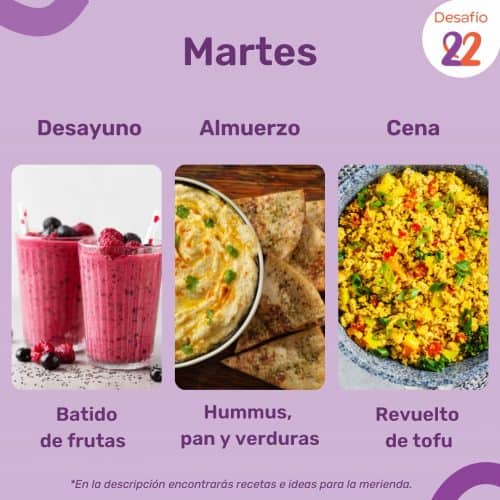 Menú martes