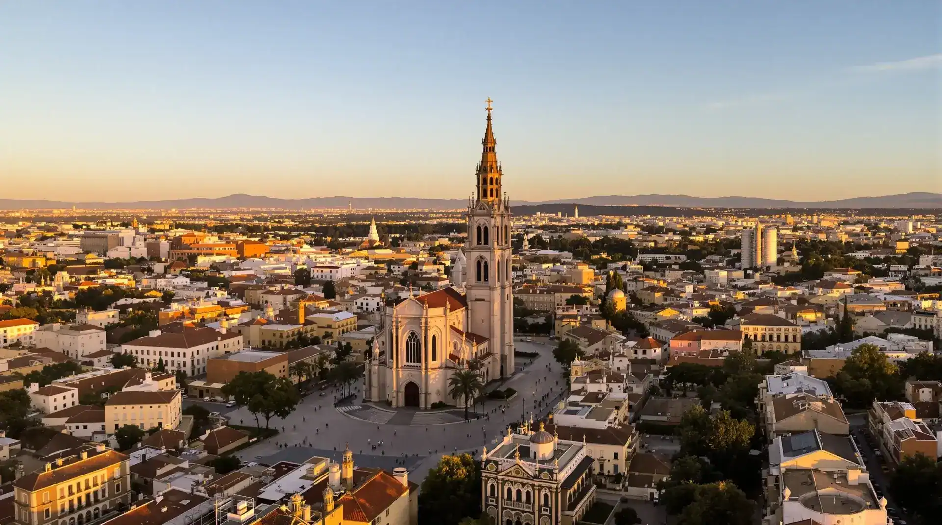 Vídeo aéreo profesional de la Catedral de Santa María del Prado en Ciudad Real