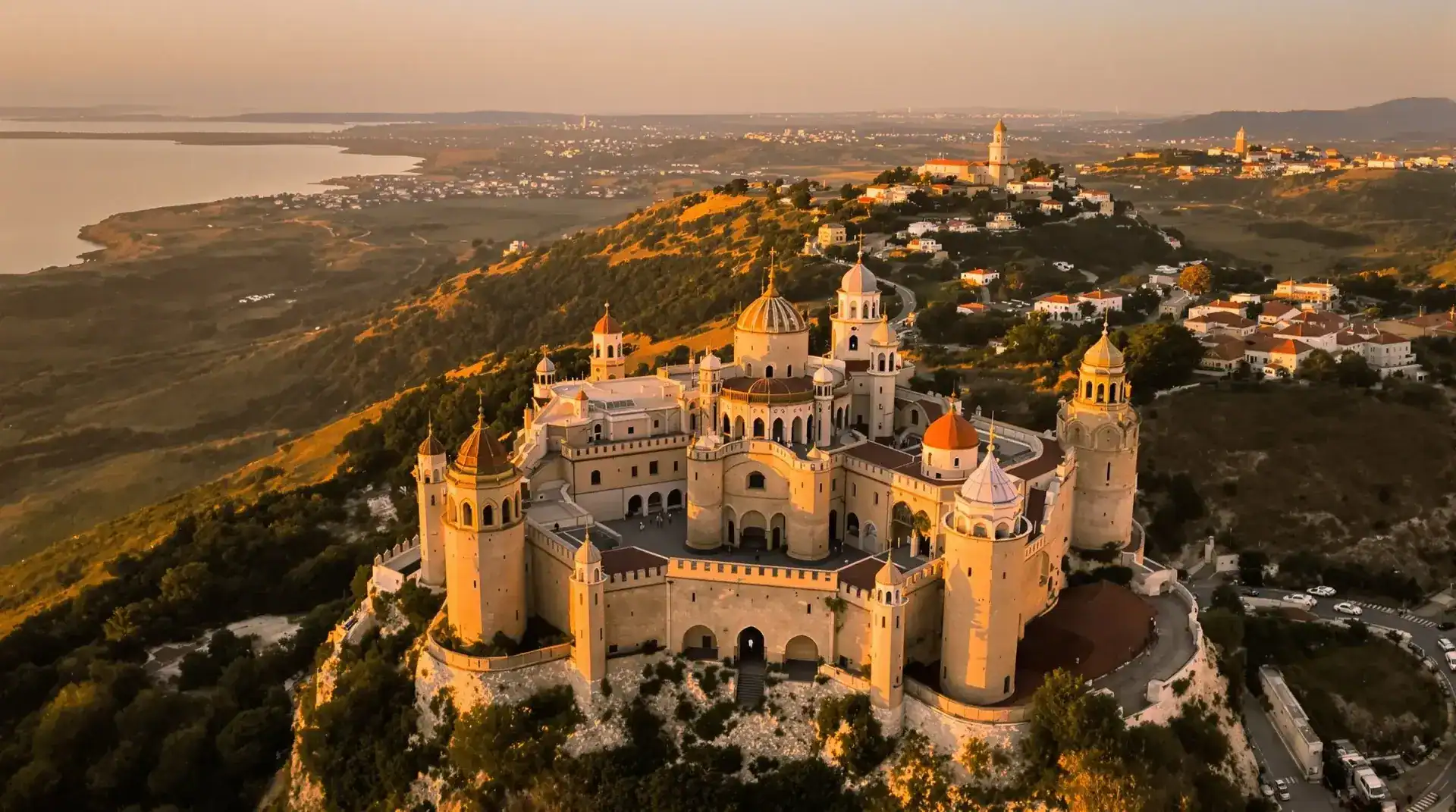 Vista aérea profesional del Castillo de Elda con drones para vídeo corporativo