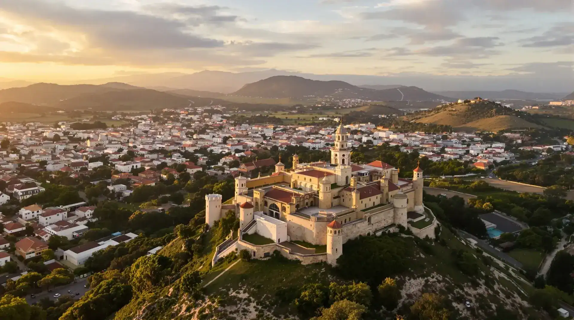 Vista aérea profesional del Castillo de Hellín para vídeo con drones en Hellín