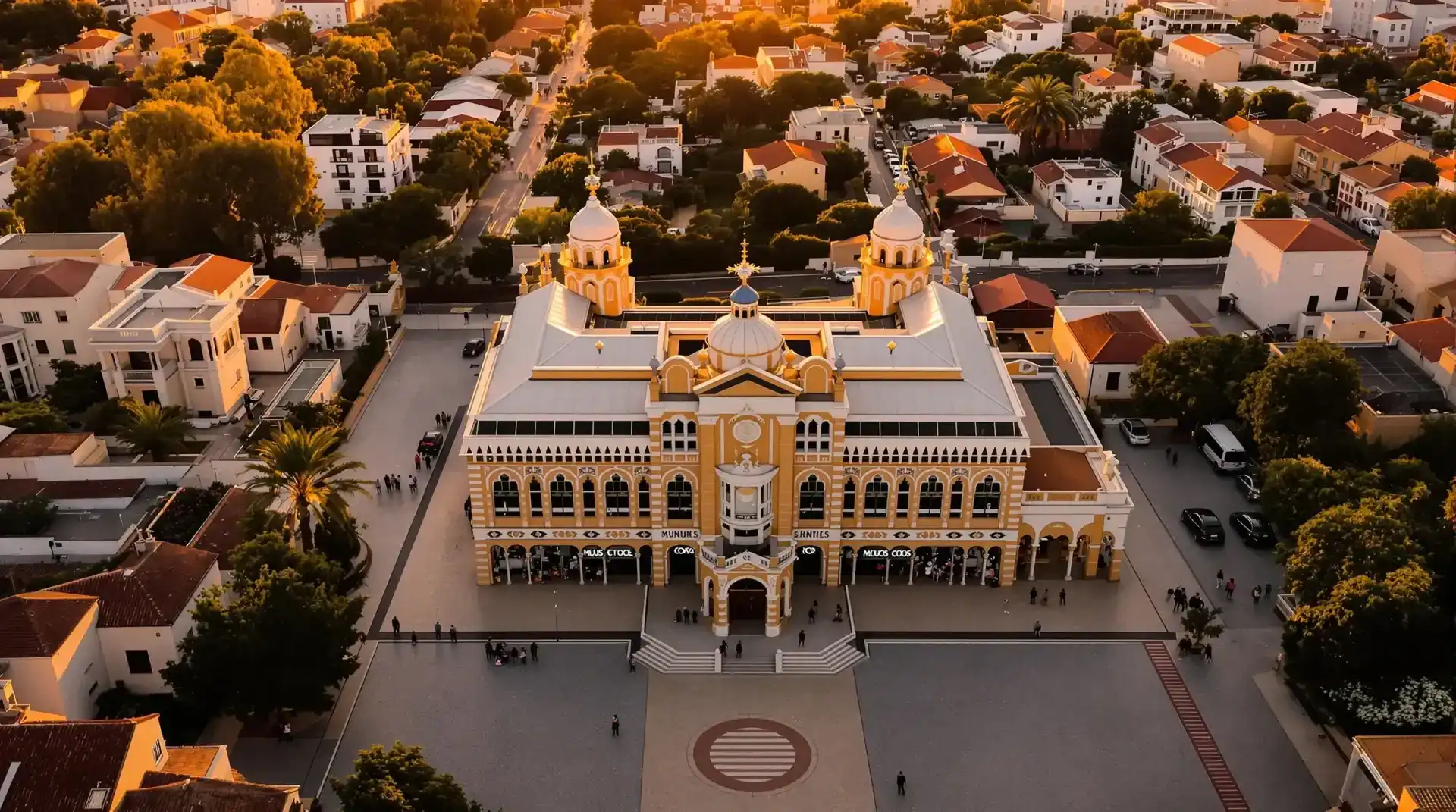 Vista aérea del Museo Valenciano del Juguete en Ibi con drones profesionales
