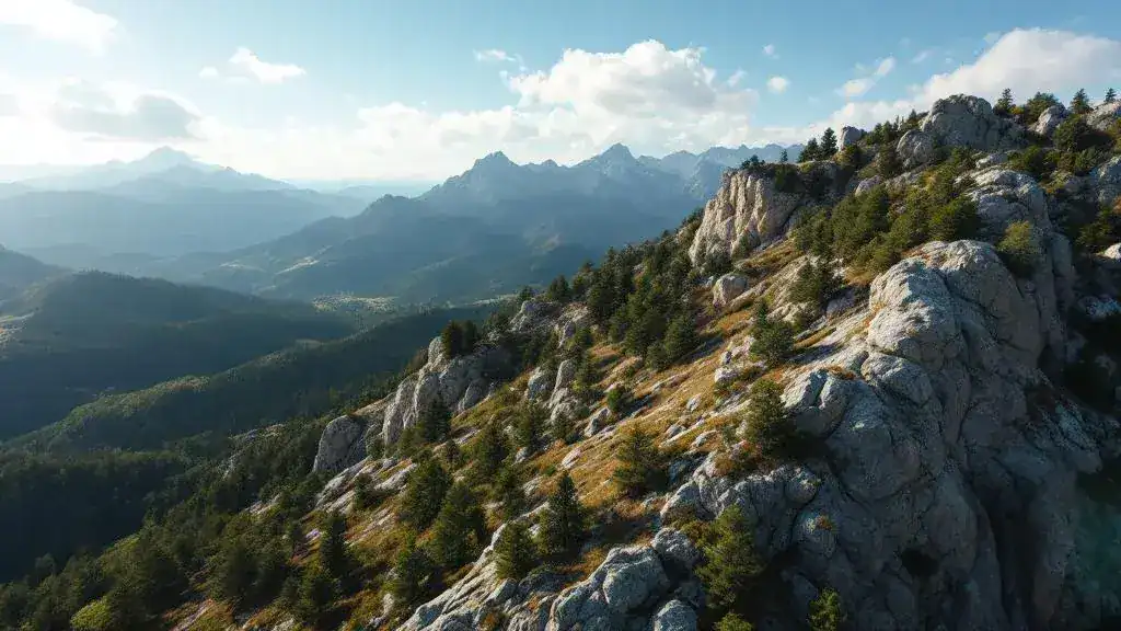 Paisaje natural de Sierra Espuña capturado con drone en Totana