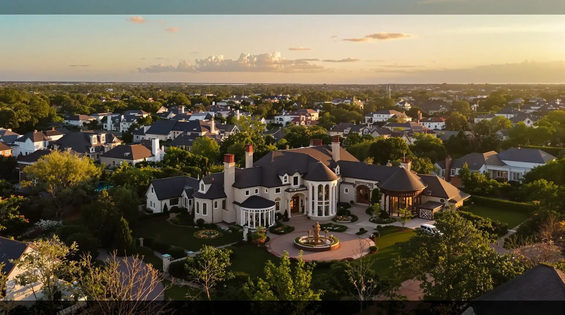 Vídeo aéreo con drone para inmobiliarias premium mostrando vivienda residencial