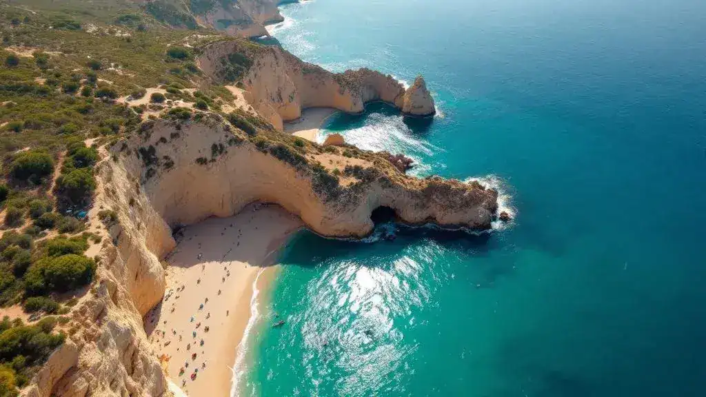 Vista aérea de la Playa del Fortí y Cala del Saldonar en la costa de Vinaròs