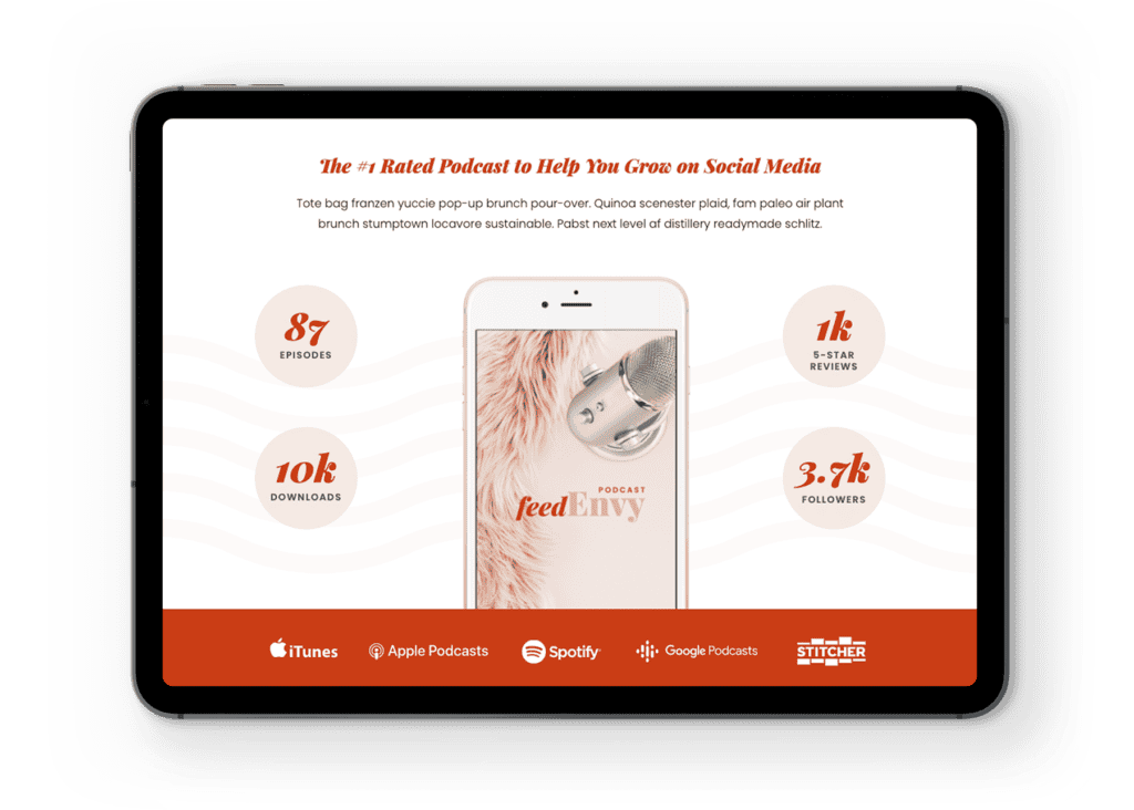 becca showit podcast website template