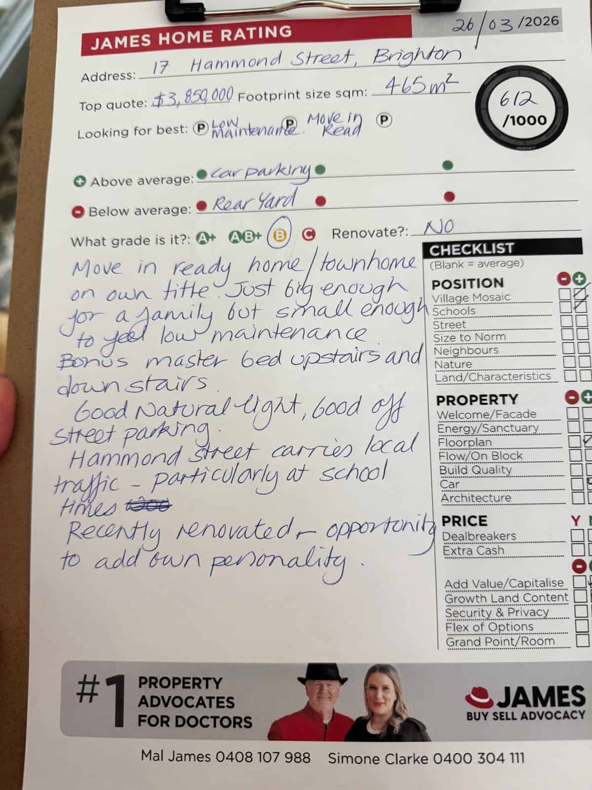 17 Hammond Street Brighton – James Buyer Advocates