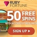 Ruby Fortune Casino 50 free spins no deposit + $750 bonus and 100 free spins