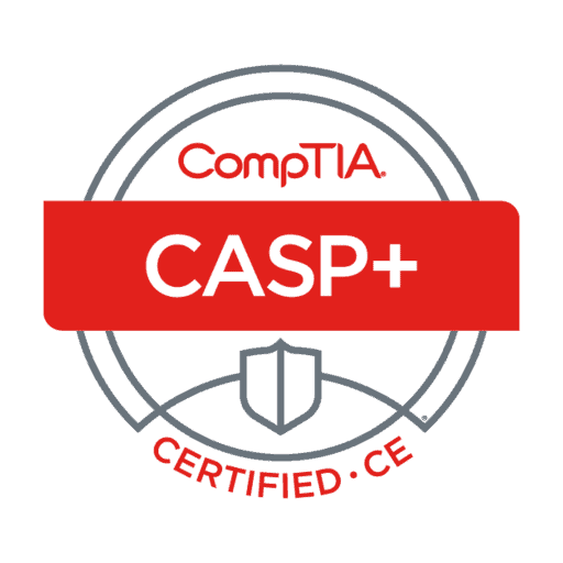 Logo des Zertifikats SecurityX, ehemals CASP+ (CompTIA)