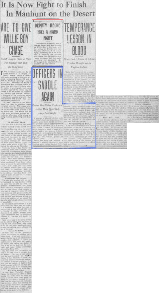 Oct. 12, 1909 - The San Bernardino County Sun article clipping