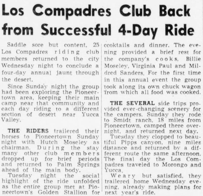 May 25, 1951 - The Desert Sun article clipping