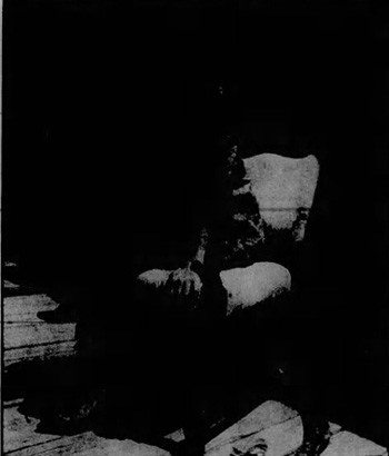Constance Walsh sits outside her Pioneertown home on Mane Street