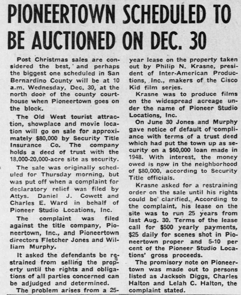 Dec. 19, 1953 - The San Bernardino County Sun article clipping