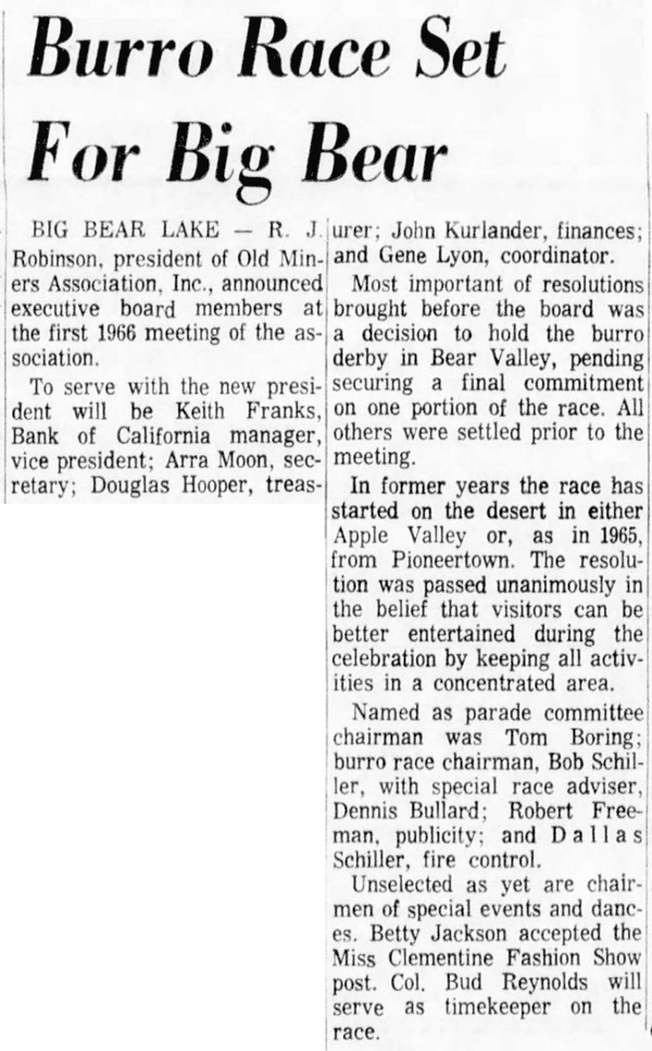 Feb. 25, 1966 - The San Bernardino County Sun article clipping