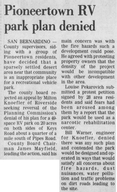 Aug. 8, 1961 - The San Bernardino County Sun article clipping