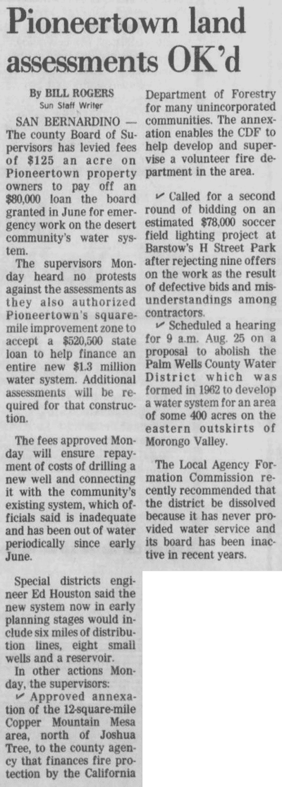 Aug. 5, 1981 - land assesments oked clipping