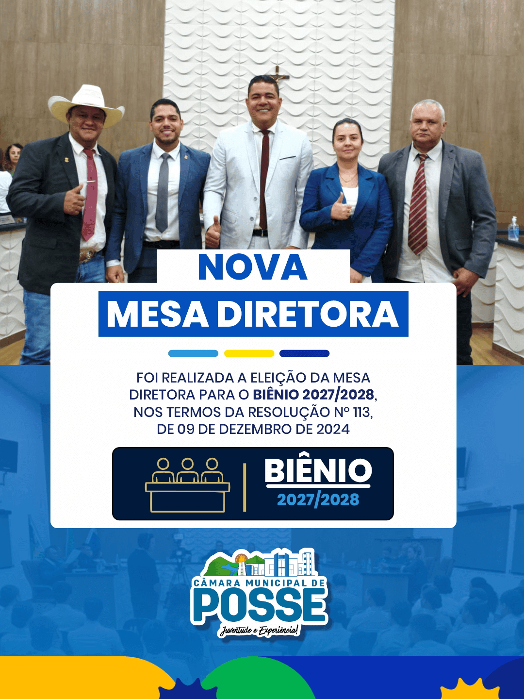 Nova Mesa Diretora é eleita para o biênio 2027–2028