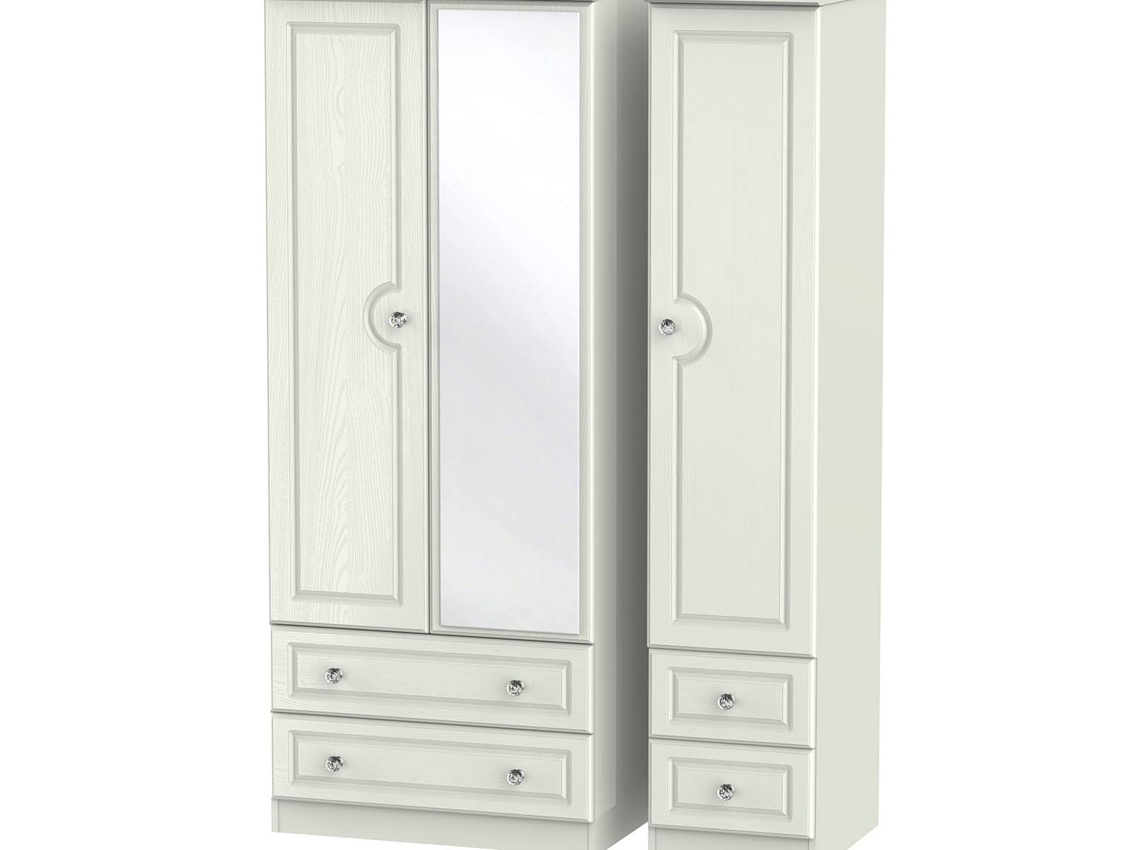 Welcome Furniture Crystal Triple 2 Drawer Mirror + Drawer Wardrobe