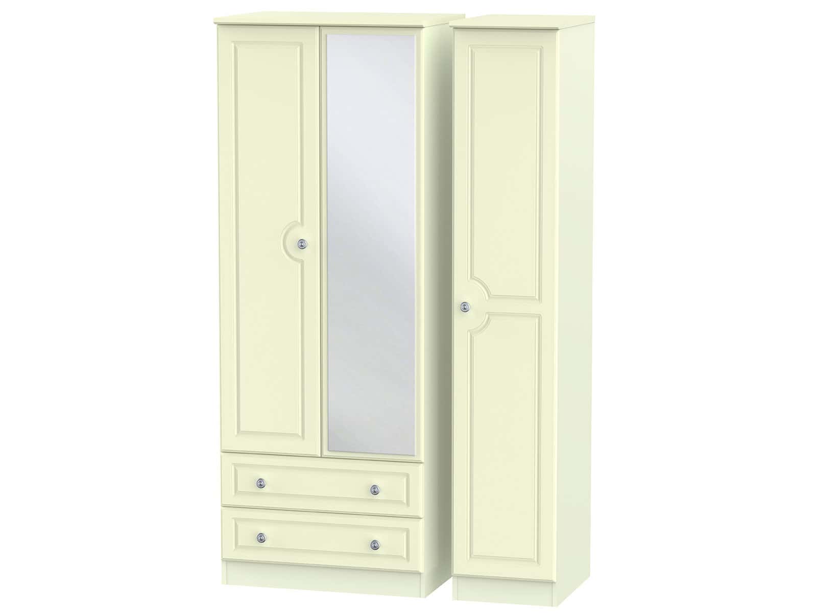 Welcome Furniture Pembroke Tall Triple 2 Drawer Mirror Wardrobe