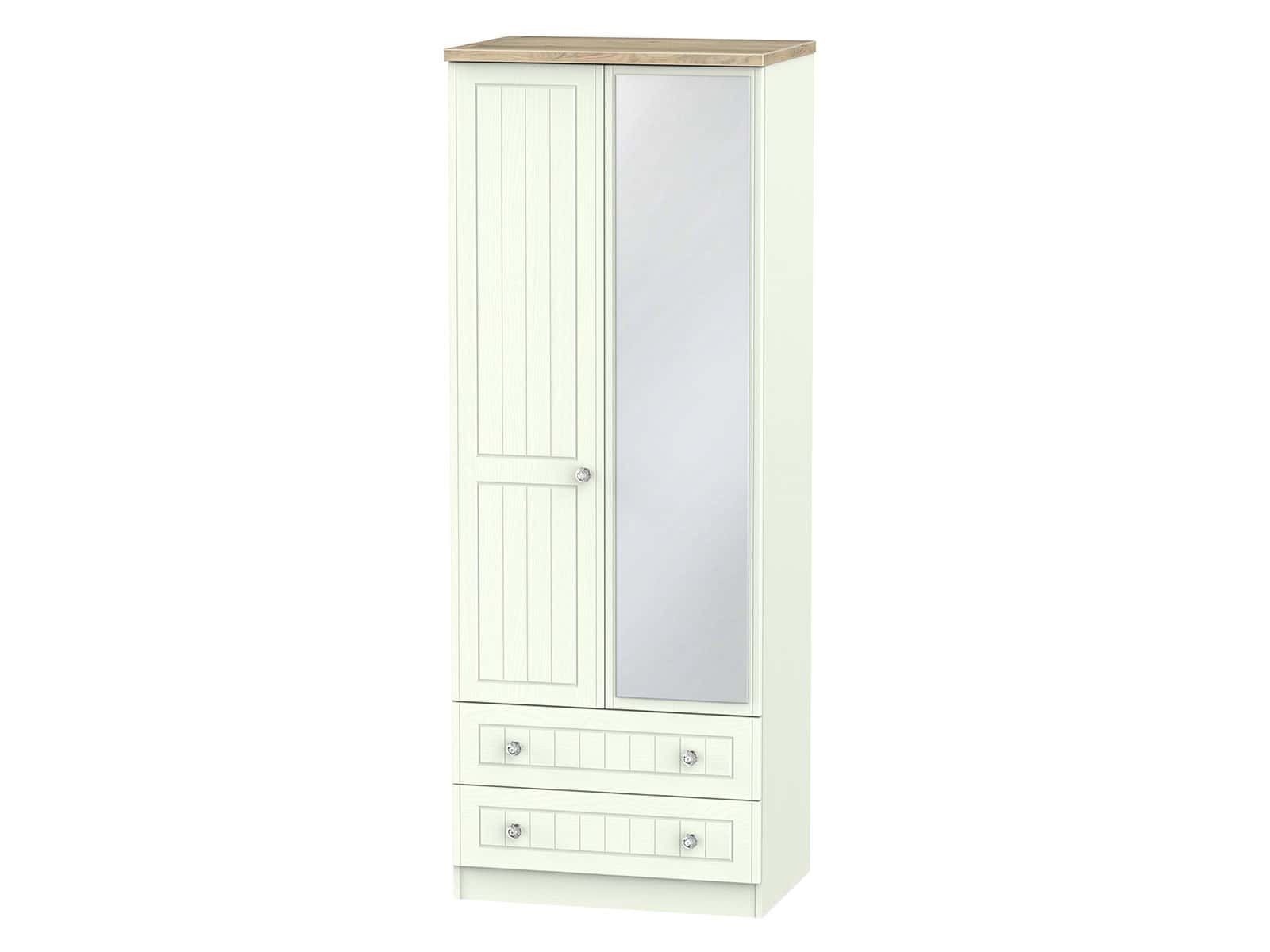 Welcome Furniture Rome Tall 2ft6 Drawer Mirror Wardrobe