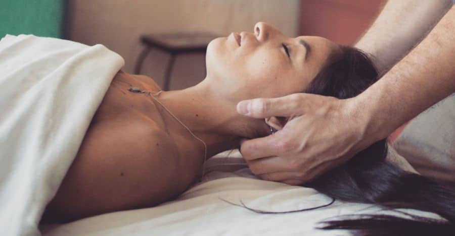 massage being recieved at Tucson Massage Company on Broadway