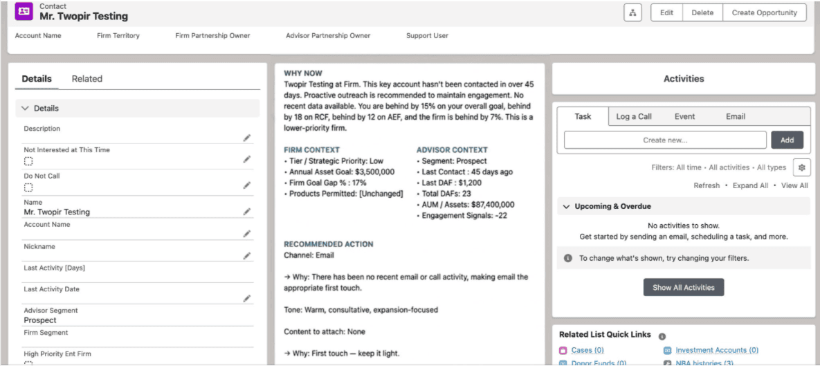 Advisor Detail View with NBA Component