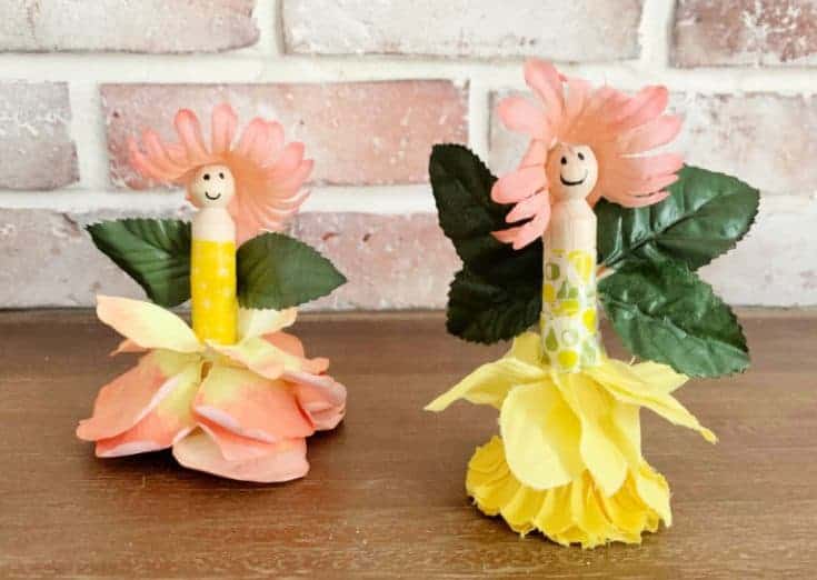 finished clothes pin fairy on table top